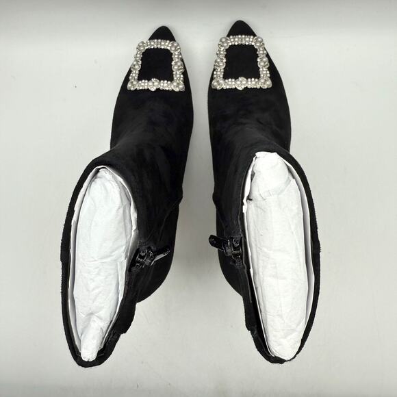 Sam Edelman Womens Ulissa Luster Ankle Bootie US 7.5 Black Suede Rhinestone NWOB - Picture 11 of 14